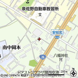 大阪府泉佐野市南中安松292-1周辺の地図