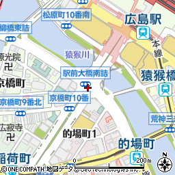 駅前大橋南詰周辺の地図
