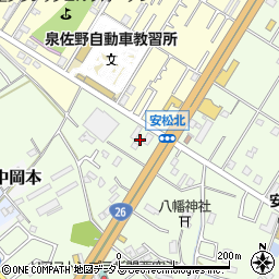 大阪府泉佐野市南中安松292-44周辺の地図