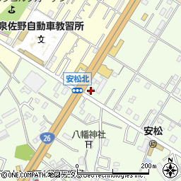 泉佐野南中安松郵便局周辺の地図