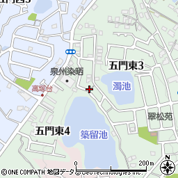 大阪府熊取町（泉南郡）五門東周辺の地図