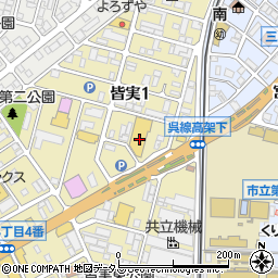 広島県三原市皆実1丁目13周辺の地図