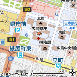 広島県庁県議会　議員控室等・自由民主党広島県議会議員連盟控室周辺の地図