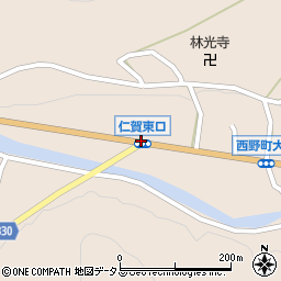 仁賀東口周辺の地図