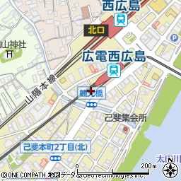 広島電鉄　西広島変電所周辺の地図