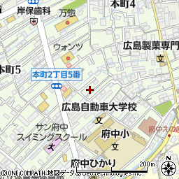 広島県安芸郡府中町本町周辺の地図