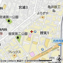 広島県三原市皆実1丁目9周辺の地図