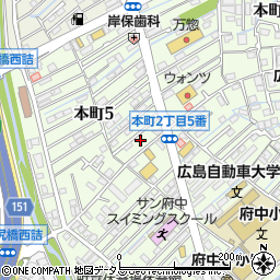 広島県安芸郡府中町本町5丁目15周辺の地図