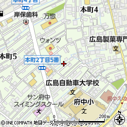 広島県安芸郡府中町本町2丁目6周辺の地図