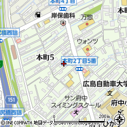 広島県安芸郡府中町本町5丁目14周辺の地図