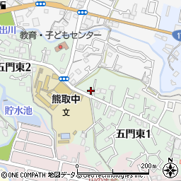 大阪府泉南郡熊取町五門東1丁目2周辺の地図