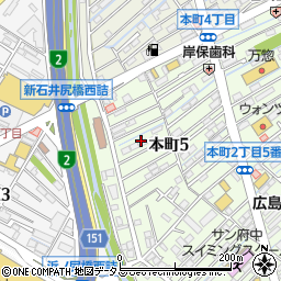 広島県安芸郡府中町本町5丁目8周辺の地図