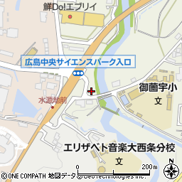 広島県東広島市西条町御薗宇2805周辺の地図