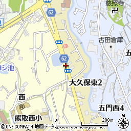 熊取西小学校前周辺の地図
