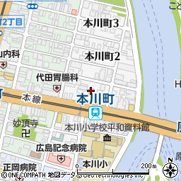 広島電鉄中央変電所周辺の地図