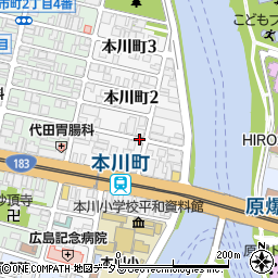 広島県広島市中区本川町周辺の地図