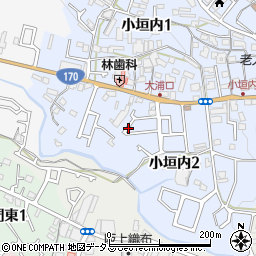 小垣内1号公園周辺の地図