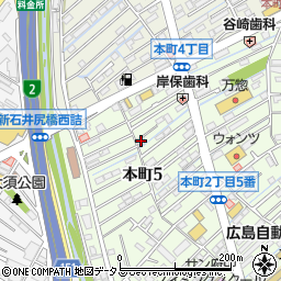 矢野硝子店周辺の地図