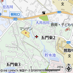 大阪府泉南郡熊取町五門東2丁目周辺の地図