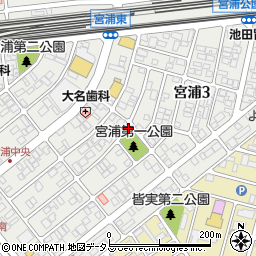 宮浦第一公園トイレ周辺の地図