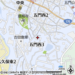 大阪府泉南郡熊取町五門西周辺の地図