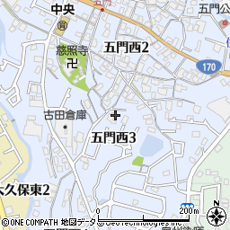 大阪府熊取町（泉南郡）五門西周辺の地図