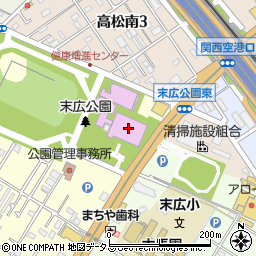 Ｊ：ＣＯＭ末広体育館（泉佐野市民総合体育館）周辺の地図