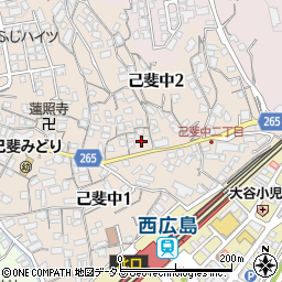 広島県広島市西区己斐中2丁目16周辺の地図