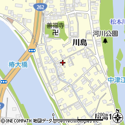 山口県萩市川島周辺の地図
