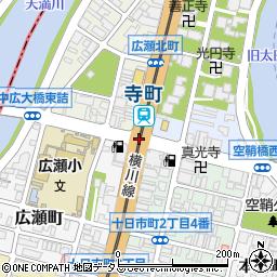 寺町電停周辺の地図