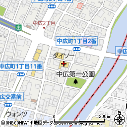 ダイソー広島中広店周辺の地図