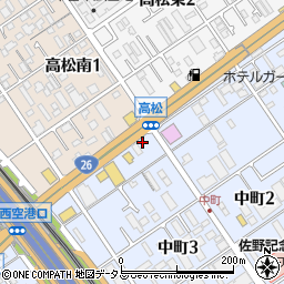 デイリーヤマザキ泉佐野中町店周辺の地図