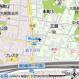 広島県三原市本町3丁目15周辺の地図