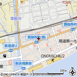 尾道中央薬局西御所店周辺の地図