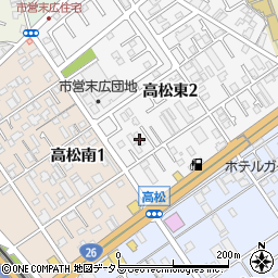 アムール高松東周辺の地図