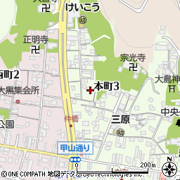 広島県三原市本町3丁目18周辺の地図