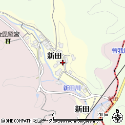 奈良県御所市新田周辺の地図