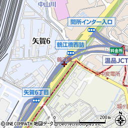 鶴江橋周辺の地図