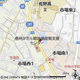 泉佐野市場郵便局周辺の地図