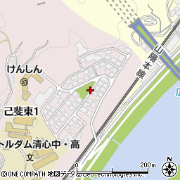 己斐東公園周辺の地図