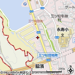 貝塚三ツ松郵便局周辺の地図
