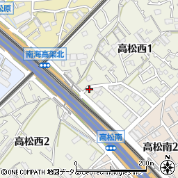 大阪府泉佐野市高松西周辺の地図