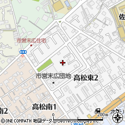 大阪府泉佐野市高松東2丁目周辺の地図