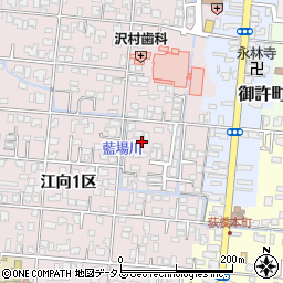 山口県萩市江向１区202周辺の地図