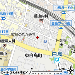 広島県広島市中区東白島町周辺の地図