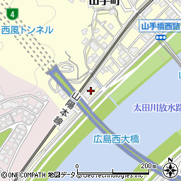 広島県広島市西区山手町12周辺の地図