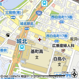 広島県広島市中区西白島町周辺の地図