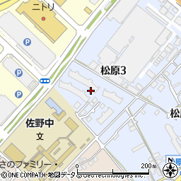 大阪府泉佐野市松原3丁目周辺の地図