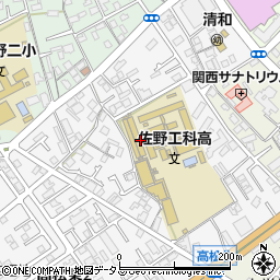 大阪府泉佐野市高松東1丁目周辺の地図