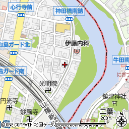 広島県広島市中区白島九軒町周辺の地図